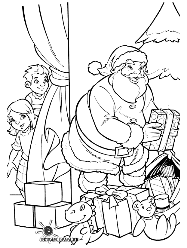 Dessin à colorier: Père Noël (Personnages) #104883 - Coloriages à Imprimer Gratuits