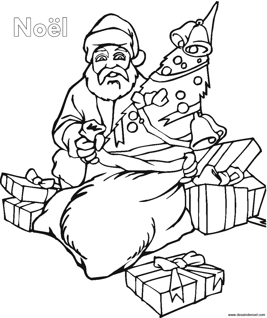 Dessin à colorier: Père Noël (Personnages) #104997 - Coloriages à Imprimer Gratuits