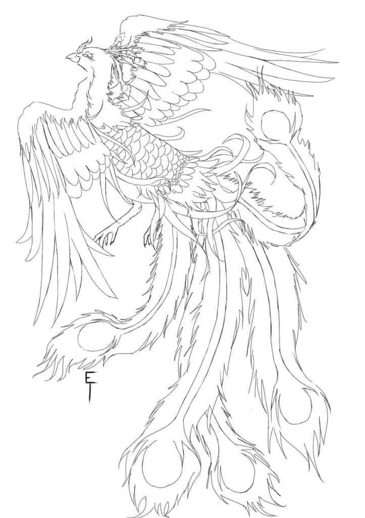 Coloriage imprimable Phoenix #192280 de la collection Personnages à colorier aux crayons
