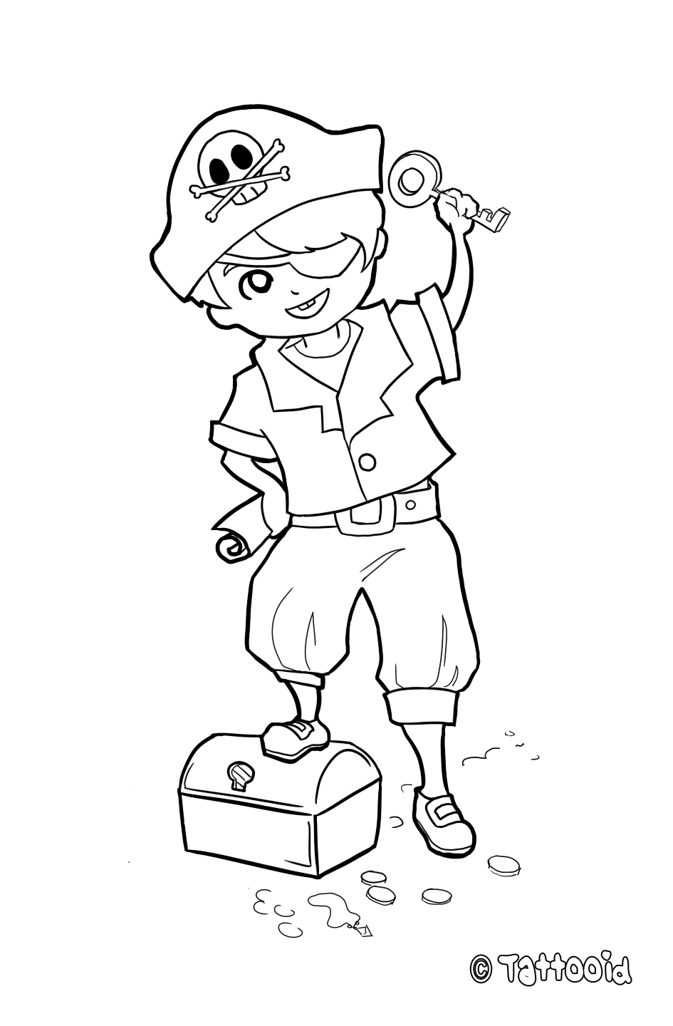 Dessin à colorier: Pirate (Personnages) #105165 - Coloriages à Imprimer Gratuits