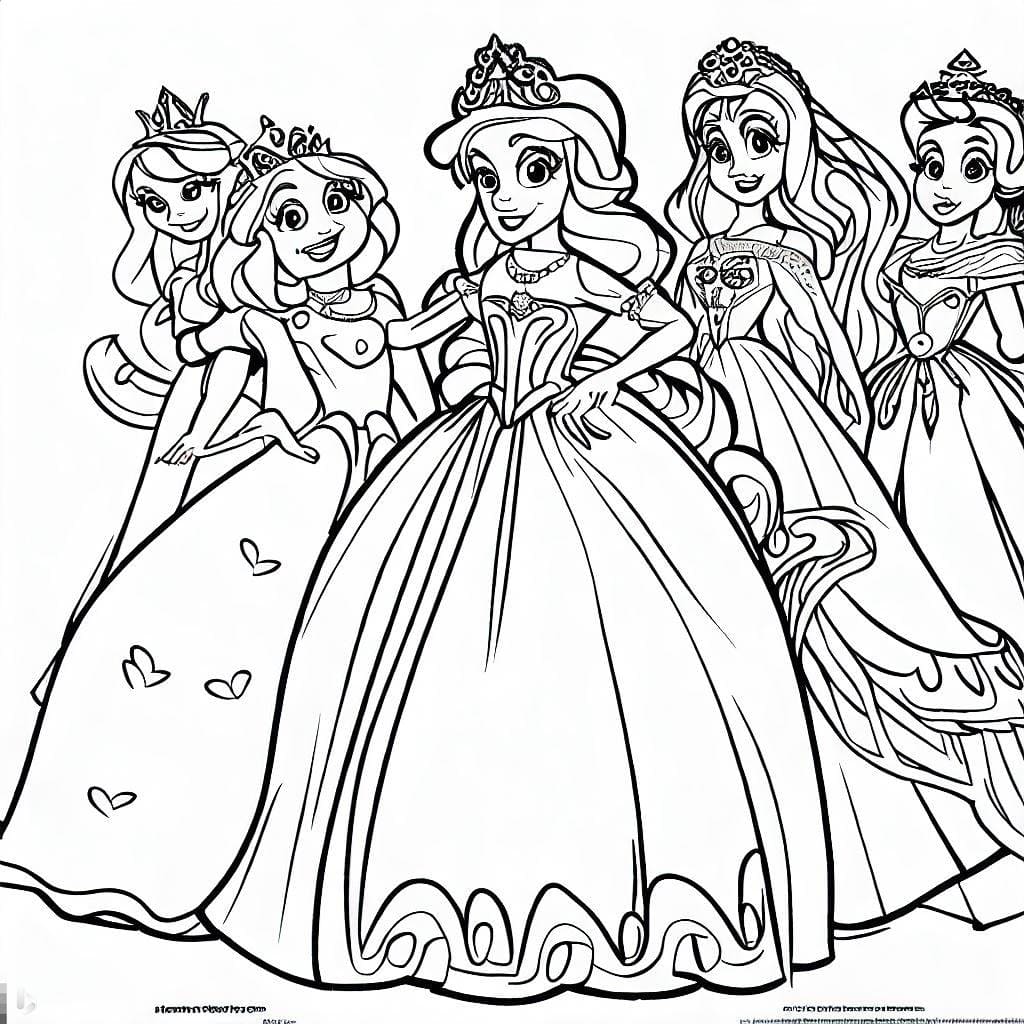 Coloriage gratuit Princesse #183444 de la collection Personnages à imprimer