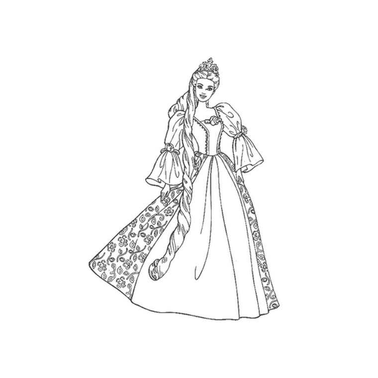 Dessin à colorier: Princesse (Personnages) #85177 - Coloriages à Imprimer Gratuits