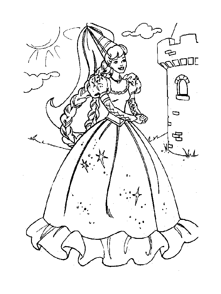 Dessin à colorier: Princesse (Personnages) #85192 - Coloriages à Imprimer Gratuits