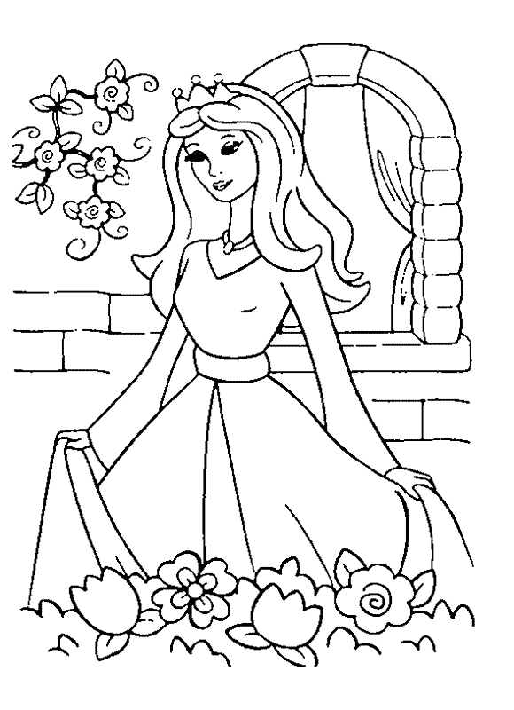 Dessin à colorier: Princesse (Personnages) #85205 - Coloriages à Imprimer Gratuits