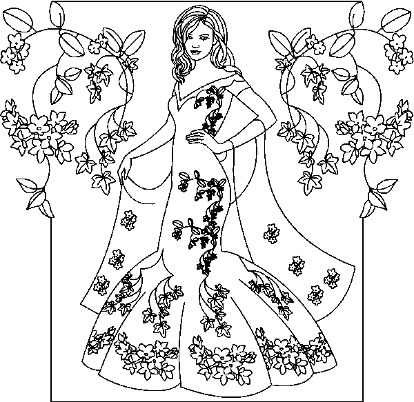 Dessin à colorier: Princesse (Personnages) #85212 - Coloriages à Imprimer Gratuits