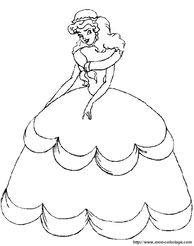 Dessin à colorier: Princesse (Personnages) #85239 - Coloriages à Imprimer Gratuits