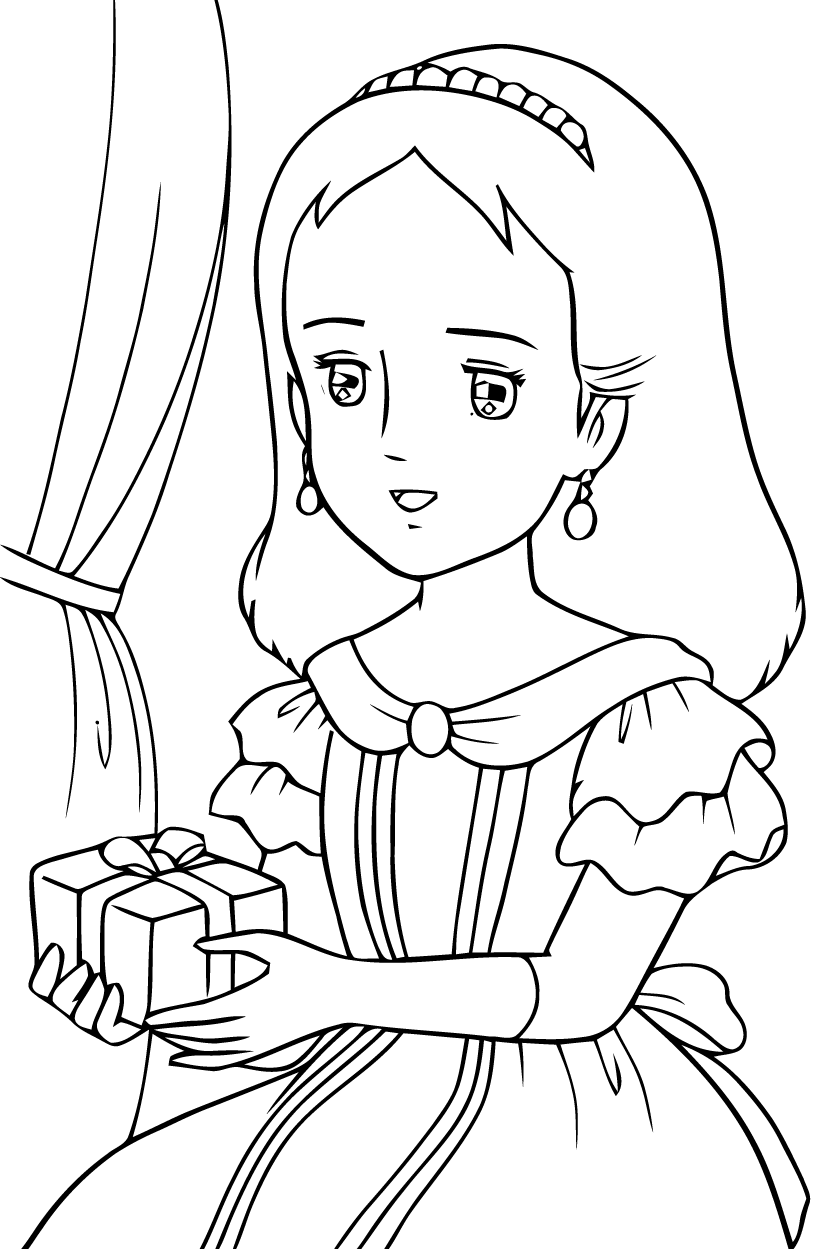 Dessin à colorier: Princesse (Personnages) #85252 - Coloriages à Imprimer Gratuits