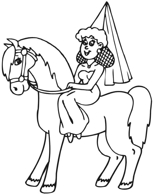 Dessin à colorier: Princesse (Personnages) #85257 - Coloriages à Imprimer Gratuits