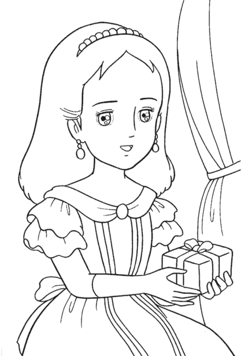 Dessin à colorier: Princesse (Personnages) #85263 - Coloriages à Imprimer Gratuits