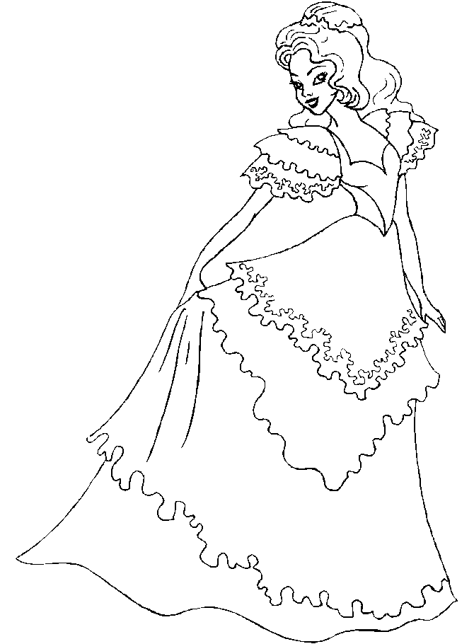 Dessin à colorier: Princesse (Personnages) #85268 - Coloriages à Imprimer Gratuits