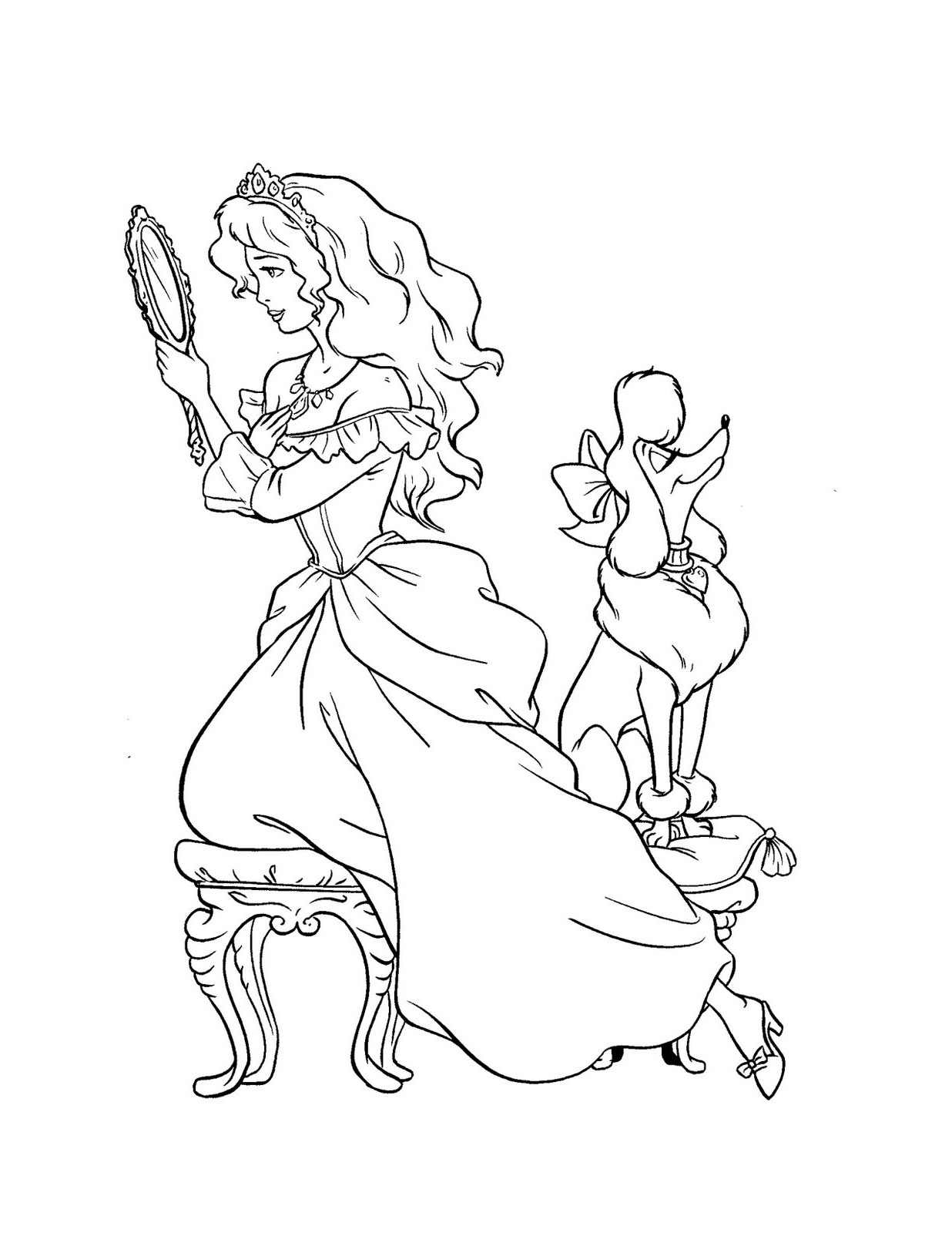 Dessin à colorier: Princesse (Personnages) #85302 - Coloriages à Imprimer Gratuits