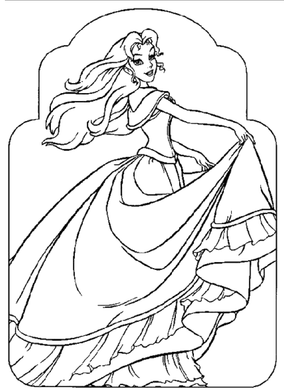 Dessin à colorier: Princesse (Personnages) #85313 - Coloriages à Imprimer Gratuits