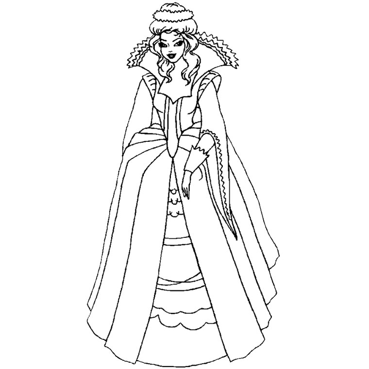 Dessin à colorier: Princesse (Personnages) #85315 - Coloriages à Imprimer Gratuits