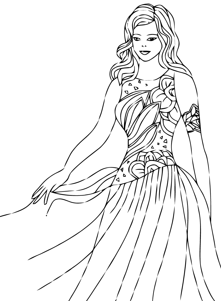 Dessin à colorier: Princesse (Personnages) #85335 - Coloriages à Imprimer Gratuits