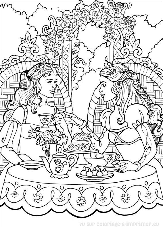 Dessin à colorier: Princesse (Personnages) #85345 - Coloriages à Imprimer Gratuits