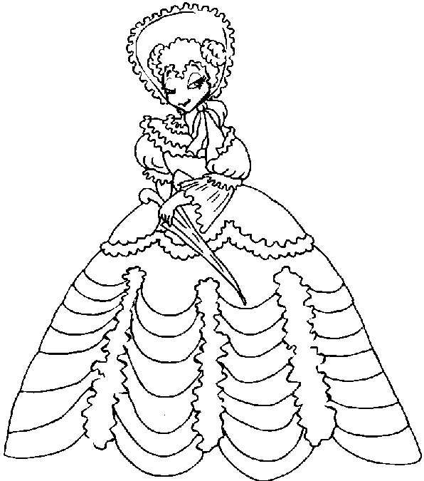 Dessin à colorier: Princesse (Personnages) #85350 - Coloriages à Imprimer Gratuits