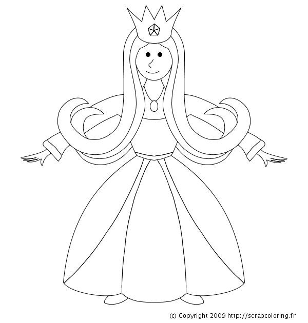 Dessin à colorier: Princesse (Personnages) #85374 - Coloriages à Imprimer Gratuits