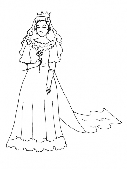 Dessin à colorier: Princesse (Personnages) #85388 - Coloriages à Imprimer Gratuits