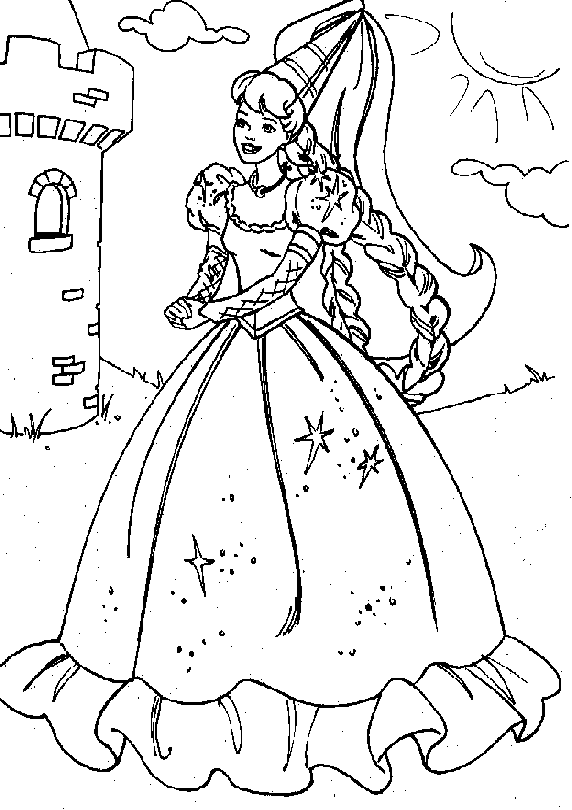 Dessin à colorier: Princesse (Personnages) #85391 - Coloriages à Imprimer Gratuits