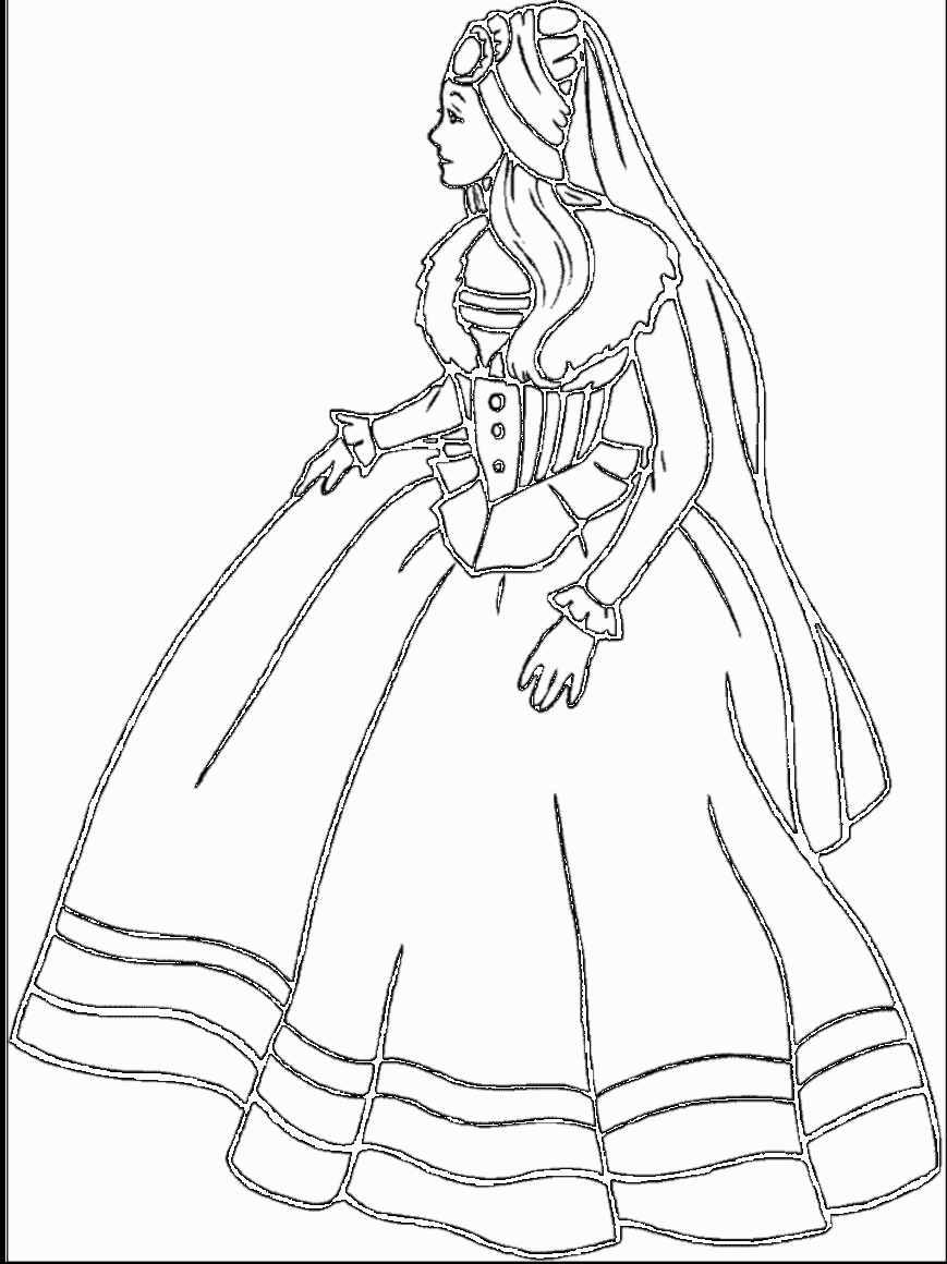 Dessin à colorier: Princesse (Personnages) #85404 - Coloriages à Imprimer Gratuits