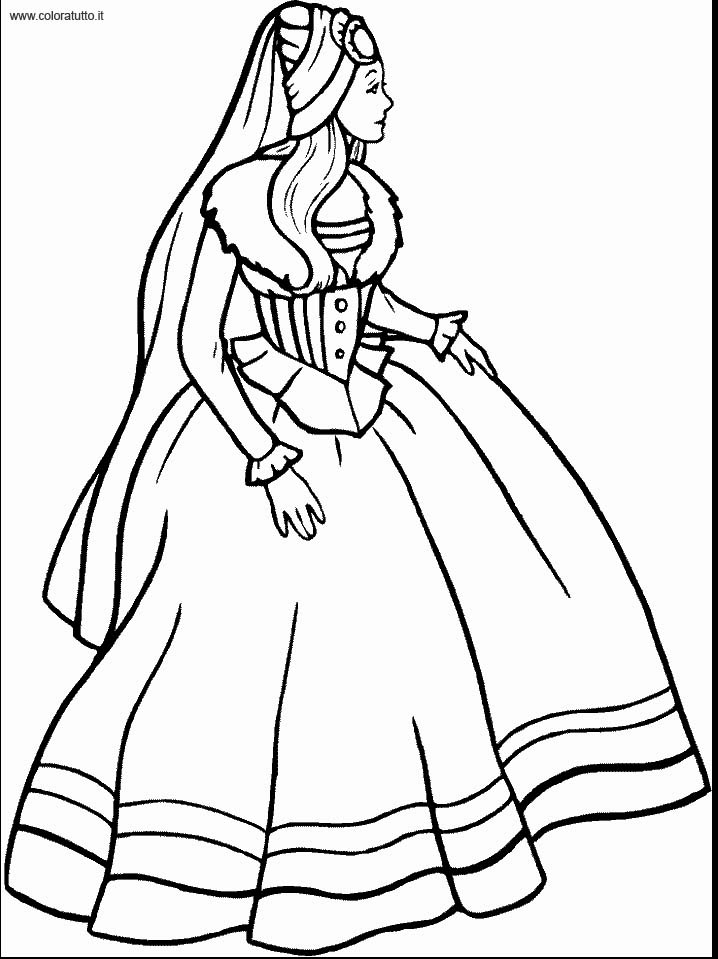 Dessin à colorier: Princesse (Personnages) #85445 - Coloriages à Imprimer Gratuits