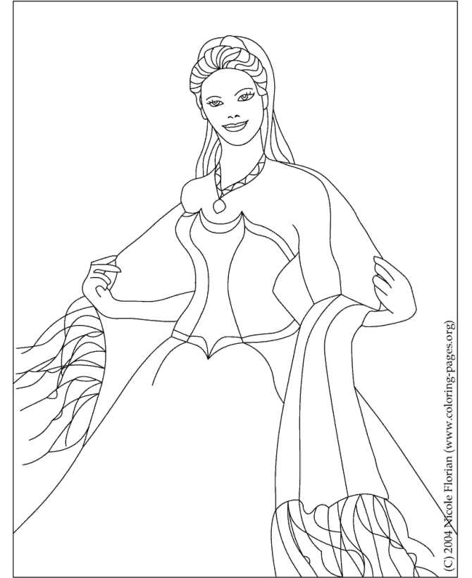 Dessin à colorier: Princesse (Personnages) #85449 - Coloriages à Imprimer Gratuits