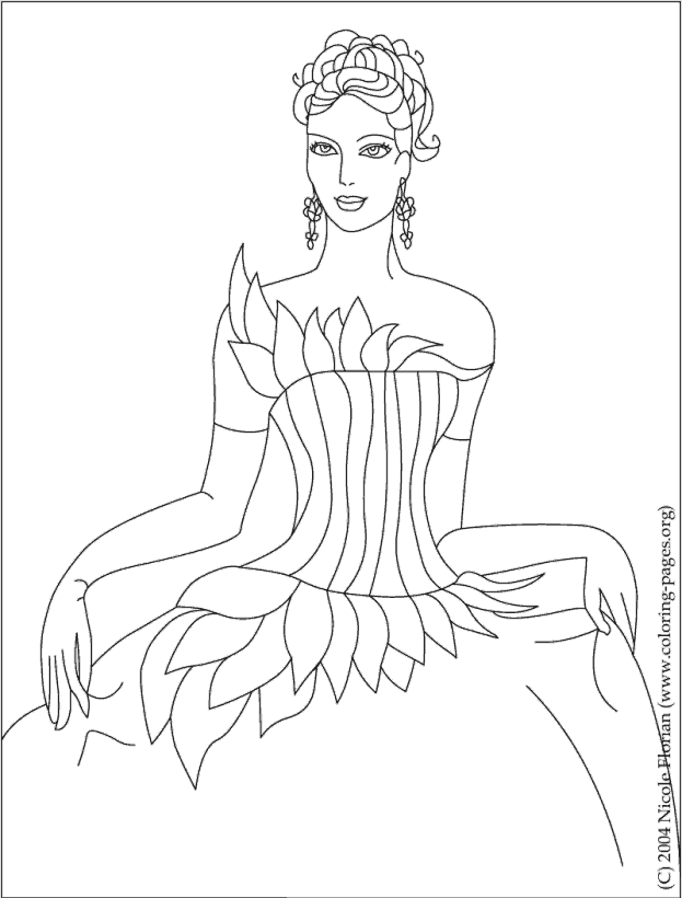 Dessin à colorier: Princesse (Personnages) #85460 - Coloriages à Imprimer Gratuits