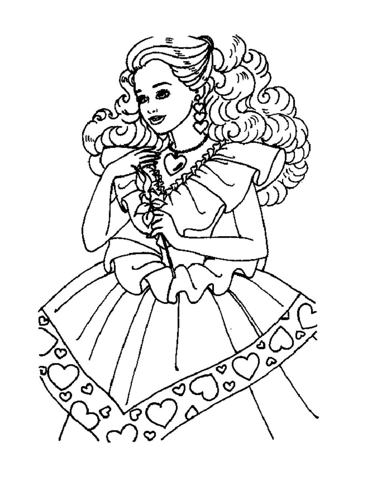 Dessin à colorier: Princesse (Personnages) #85464 - Coloriages à Imprimer Gratuits