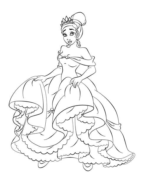 Dessin à colorier: Princesse (Personnages) #85506 - Coloriages à Imprimer Gratuits