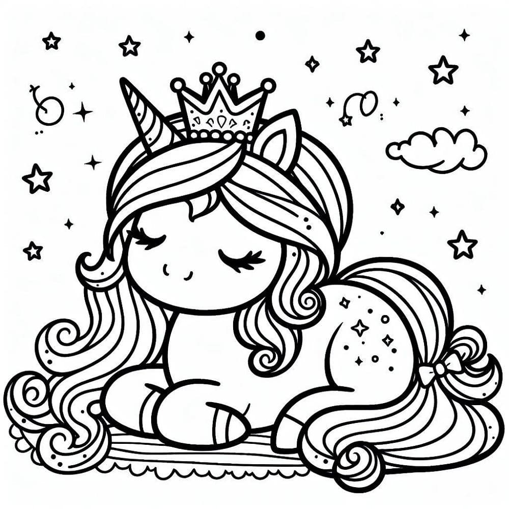 Coloriage gratuit Princesse Licorne #212025 de la collection Personnages à imprimer