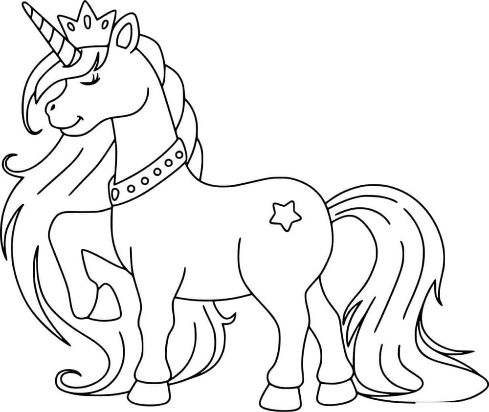 Coloriage gratuit Princesse Licorne #212029 de la collection Personnages à imprimer