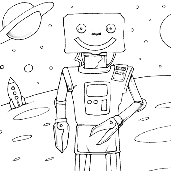 Dessin à colorier: Robot (Personnages) #106576 - Coloriages à Imprimer Gratuits