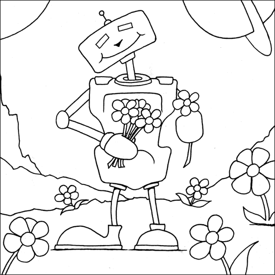 Dessin à colorier: Robot (Personnages) #106596 - Coloriages à Imprimer Gratuits