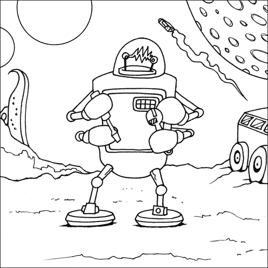 Dessin à colorier: Robot (Personnages) #106625 - Coloriages à Imprimer Gratuits