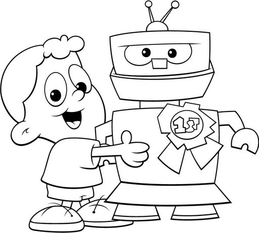 Dessin à colorier: Robot (Personnages) #106650 - Coloriages à Imprimer Gratuits