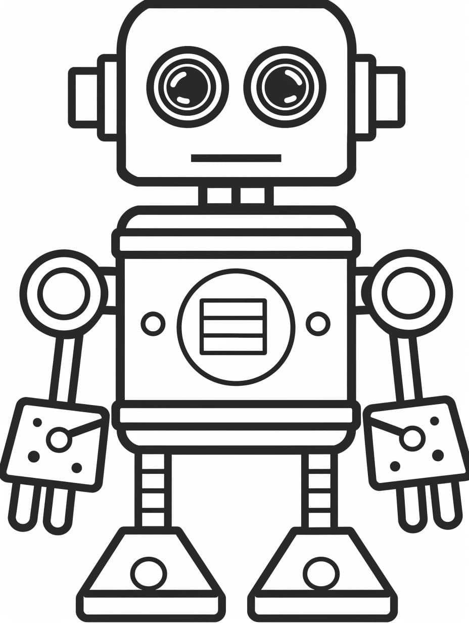Coloriage gratuit Robot #218997 de la collection Personnages à imprimer