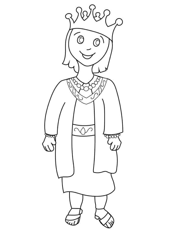 Joli coloriage Roi #186243 de la collection Personnages, prêt à imprimer pour petits et grands