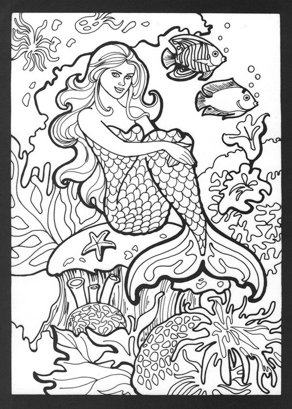 Dessin à colorier: Sirène (Personnages) #147179 - Coloriages à Imprimer Gratuits
