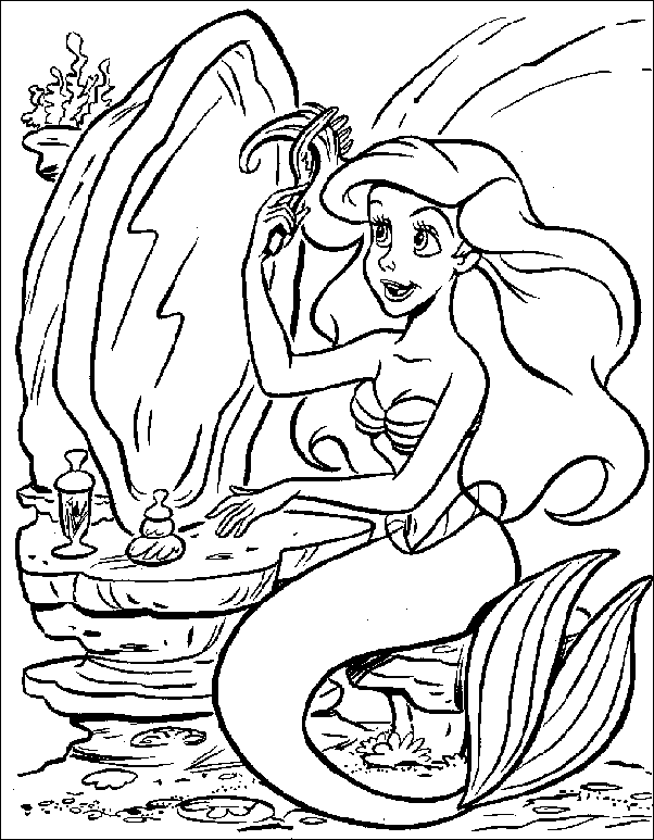 Dessin à colorier: Sirène (Personnages) #147221 - Coloriages à Imprimer Gratuits