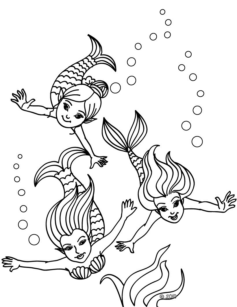 Dessin à colorier: Sirène (Personnages) #147318 - Coloriages à Imprimer Gratuits
