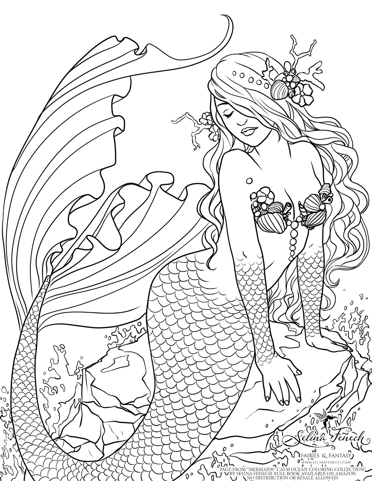 Dessin à colorier: Sirène (Personnages) #147320 - Coloriages à Imprimer Gratuits