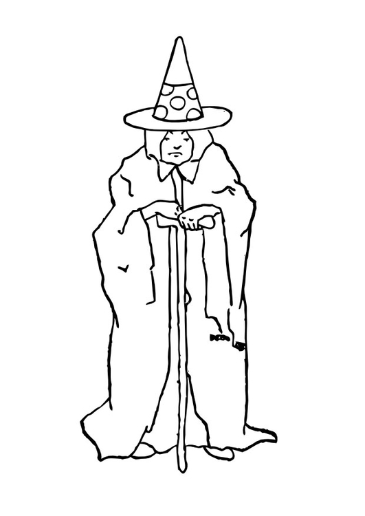 Dessin à colorier: Sorcière (Personnages) #108221 - Coloriages à Imprimer Gratuits