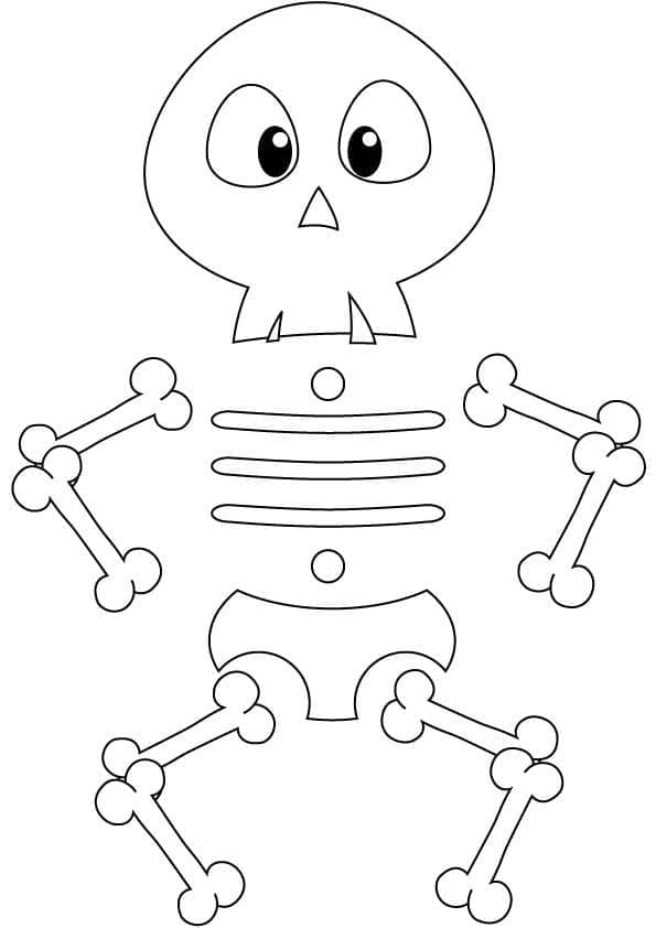 Coloriage gratuit pour enfants et adultes Squelette #197356, collection Personnages