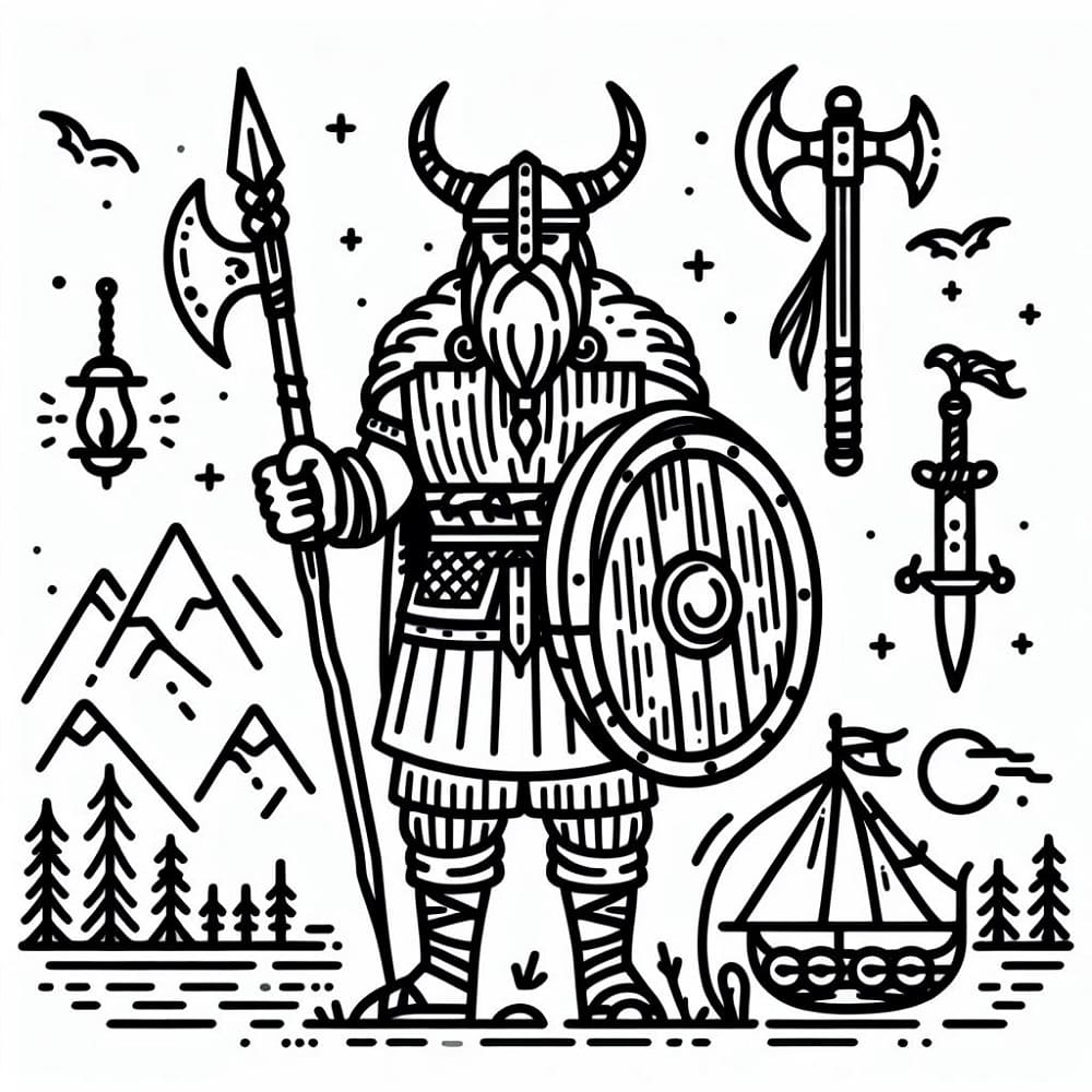 Dessin Viking #212419 à colorier de la série Personnages, gratuit à télécharger et imprimer