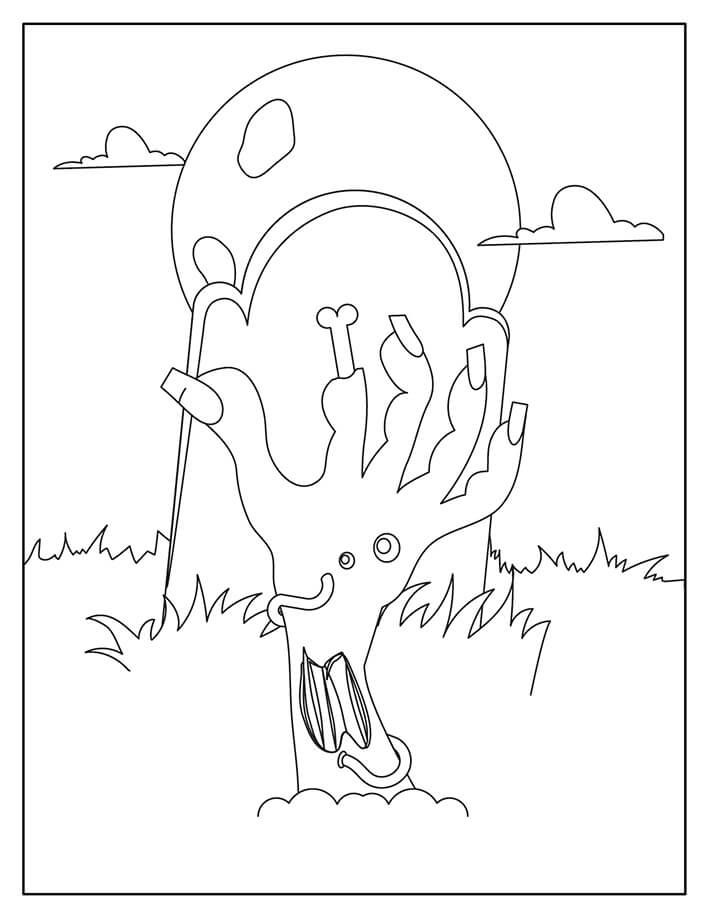Joli coloriage Zombie #172906 de la collection Personnages, prêt à imprimer pour petits et grands