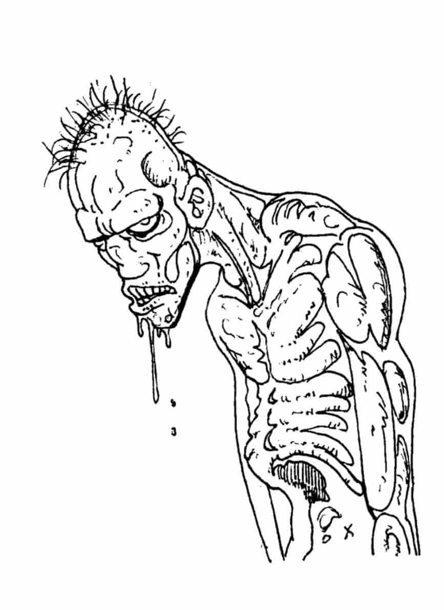 Coloriage imprimable Zombie #172934 de la collection Personnages à colorier aux crayons