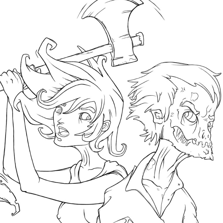 Dessin à colorier: Zombie (Personnages) #85541 - Coloriages à Imprimer Gratuits