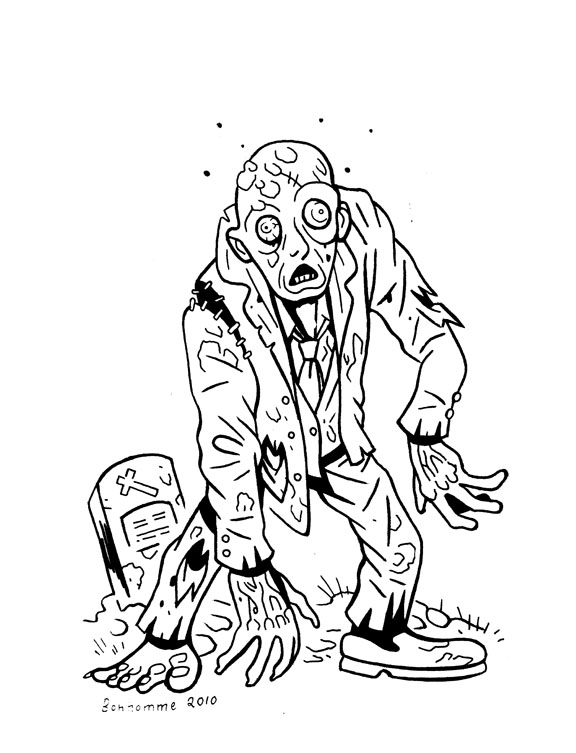 Dessin à colorier: Zombie (Personnages) #85543 - Coloriages à Imprimer Gratuits
