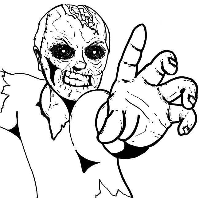 Dessin à colorier: Zombie (Personnages) #85615 - Coloriages à Imprimer Gratuits