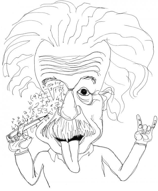 Coloriage Albert Einstein #190721 à imprimer gratuitement, extrait de la collection Personnes célèbres